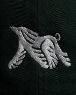 Verdin Dog Care Cotton Baseball Hat Close-Up on Embroidered Logo of a Dog